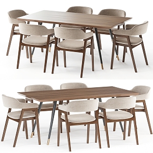 Modern Dining Table and Chair 3d model