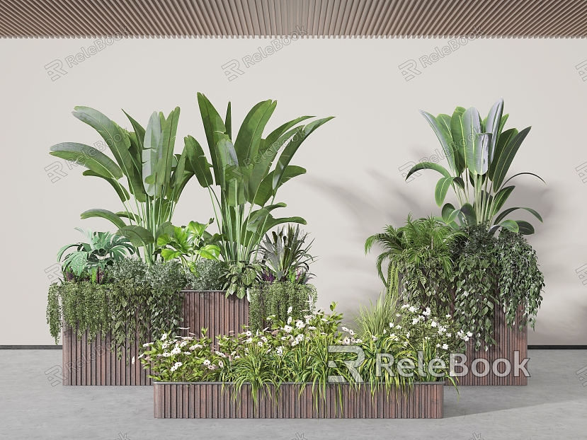 Green Plant Flower Box Indoor Plant Landscaping Plant Combination Plant Pile Flower Pond Flower Beds model