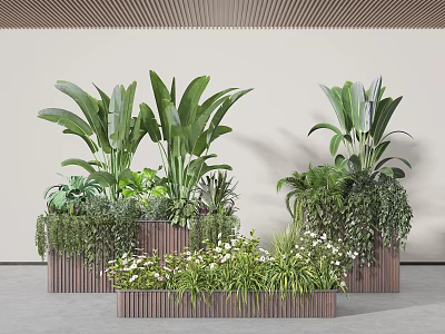 Green Plant Flower Box Indoor Plant Landscaping Plant Combination Plant Pile Flower Pond Flower Beds 3d model
