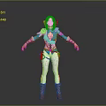 Woman With Elf Ears In Blue Outfit White Pants And Brown Boots
