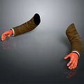 Man with Brown Suit Sleeves Stretched Arms Reaching Forward on Gray Smooth Surface 3d model