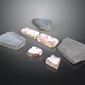 Building Construction Stones With Natural Textures And Various Shapes Sizes