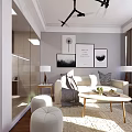 Hotel Room Interior With Modern Sofa Coffee Table Wooden Flooring And Windows