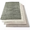 Modern Textured Square Rugs Stacked With Multiple Neutral Tones And Soft Surfaces 3d model