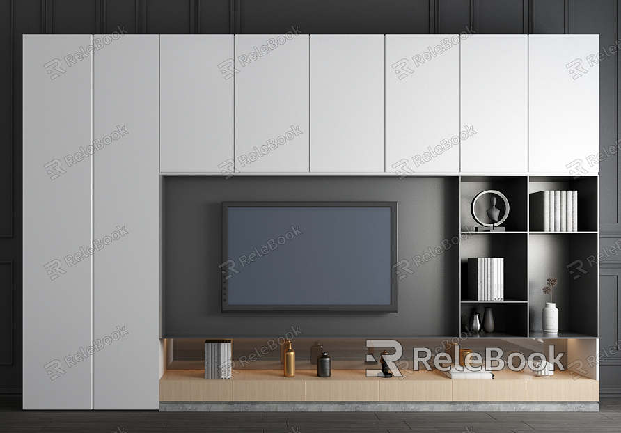 Modern TV Background Cabinet TV Background Wall TV Background Decorative Cabinet TV model