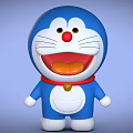 Popular Game Movie Character Doraemon With Blue Body White Belly Red Nose Bell Collar