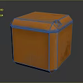 Orange Square Metal Storage Container With Vintage Style For Home Organizing Needs
