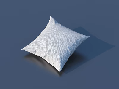 White Textured Decorative Throw Pillow With Soft Surface For Home Decor 3d model