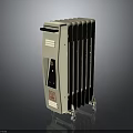 White Portable Electric Radiator With Wheels Black Control Panel And Red Label