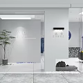 Modern Clothing Store Interior With Fashion Models Clothing Racks And Green Plants