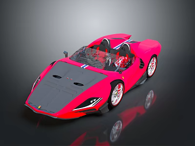 Pink Ferrari Convertible Sports Car With Sleek Body And Modern Design 3d model