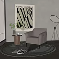 Modern single sofa 3d model