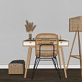 Nordic Desk Chair Desk Chair Combination 3d model