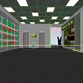 Shopping Mall Stores Interior With Circular Ceiling Wooden Decor Green Plants And Seating Area