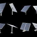 Various Solar Panels For Daily Electrical Use Featuring Different Mounting Designs And Brackets 3d model