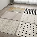 Stylish Square Rugs With Various Patterns For Modern Indoor Home Decor 3d model