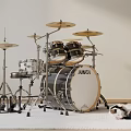 Mapex Professional Drum Set Musical Instrument With Drums Cymbals On White Carpet