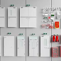 Assorted Fire Equipment Collection Featuring Fire Doors Extinguishers And Safety Components 3d model