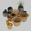 Chinese storage basket 3d model