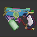 TRACEMAKER Blue Weapon With White Canister And Detailed Mechanical Design Features 3d model