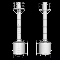 Stainless Steel Vertical Industrial Equipment With Ladders Platforms And Bottom Valves Pipes