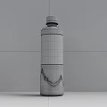 Transparent Plastic Beverage Bottle With White Label And Cap On Dark Background