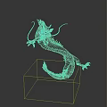 White Dragon 3D Model With Detailed Mythical Creature Design And Sleek Form On Dark Background