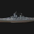 Detailed Modern Warship Model With Large Deck Main Turrets And Radar Systems