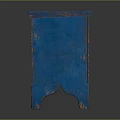 Vintage Blue Entryway Cabinet Sideboard With Peeling Paint And Wooden Legs