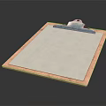 Brown Wooden Clipboard With White Paper And Blue Clip For Daily Use