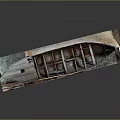 Wooden Water Boat With Green And Brown Hull And Interior Seats Design