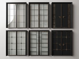 Modern double door 3d model