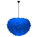 Two Blue Feather Design Chandeliers Decorative Style On Black Background