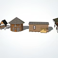 Various Wooden House Designs With Different Roof Styles And Porch Structures