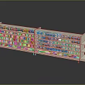 White Display Shelves With Multiple Layers Neatly Arranged Colorful Products For Retail Store
