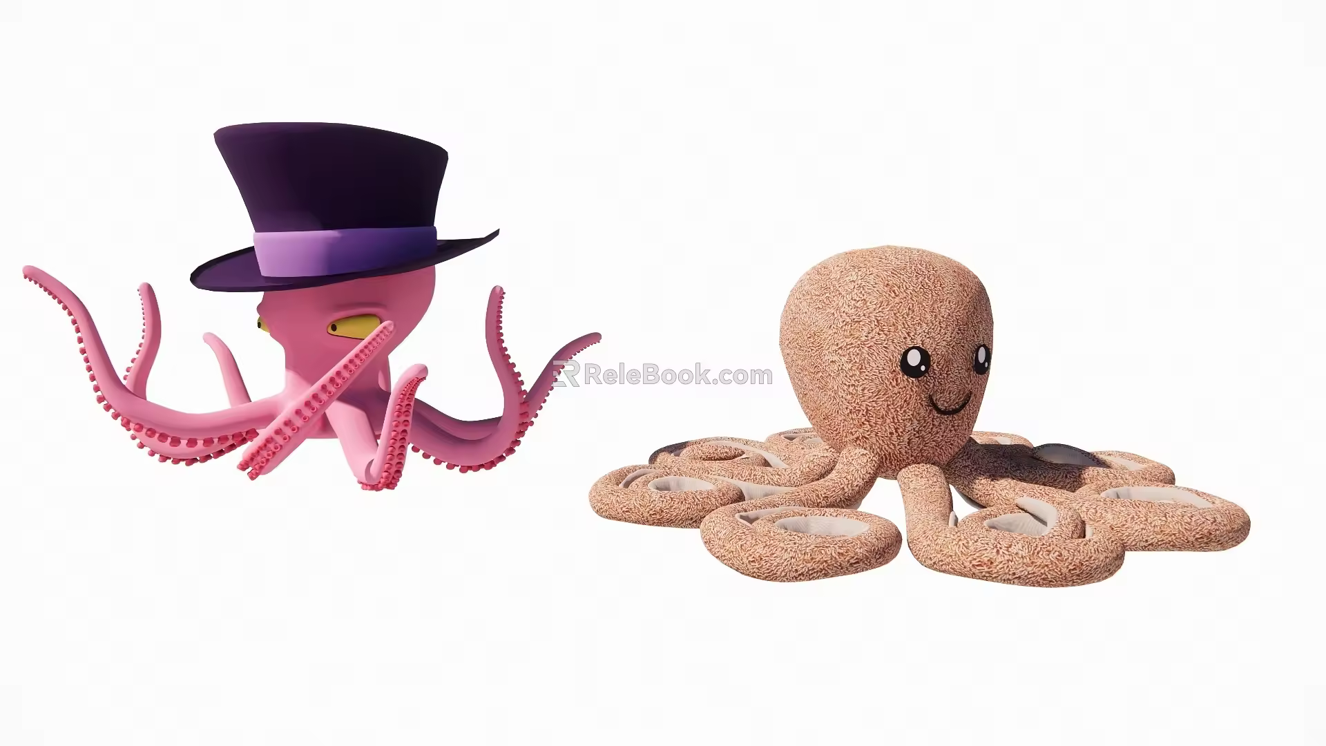 Octopus with a hat 3d model