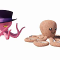 Octopus with a hat 3d model