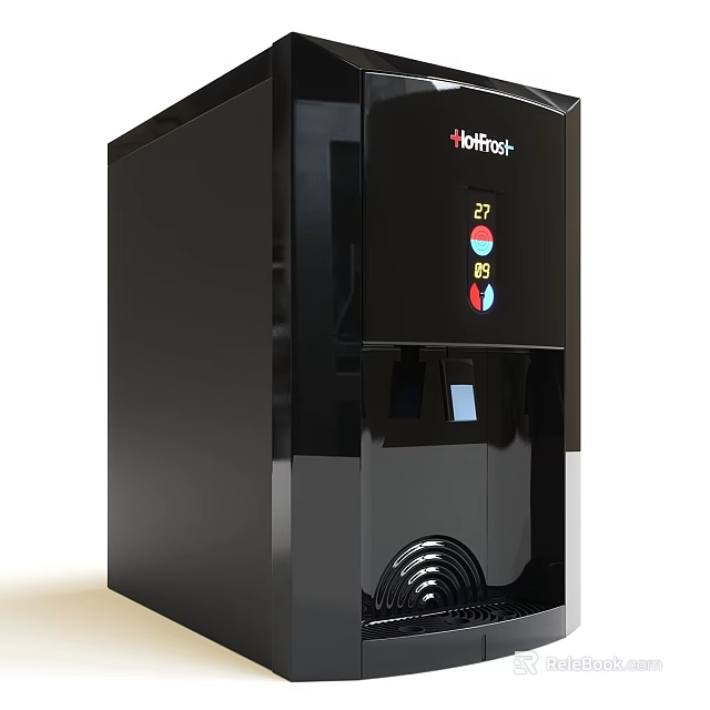 Black Kofrich Kitchen Water Dispenser With Control Panel And Colored Function Buttons 3d model 
