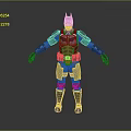 Game and Movie Character in Armored Costume with Helmet Standing Full Body Pose