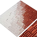 Gray and Red Square Carpet with Woven Texture Gradient Design for Living Room Decor