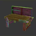 Rustic Solid Wood Stool With Back Storage Shelf And Sturdy Wooden Legs For Home Decor