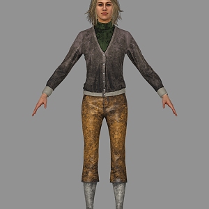 Realistic middle-aged woman girl woman beauty middle-aged woman mother foreigner pants clothes 3d model