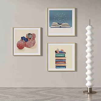Modern minimalist decorative painting 3d model