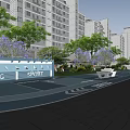 Modern Residential Complex Layout With High Rise Buildings Green Spaces And Water Features