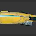 Futuristic Yellow Green Weapon With Streamlined Body Digital Display And Modern Tech Features