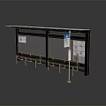 Bus Shelter Equipment With Seats And Information Display Boards For Transit