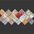 Cute Toy Animals in Colorful Miniature Room Models with Various Interior Decorations