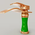 Modern Copper Faucet With Green Cylinder Base And Elegant Decorative Design