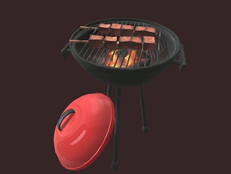 Barbecue Grill Cartoon Barbecue Cartoon Barbecue 3d model