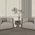 Modern Casual Sofa Combination Single Sofa 3d model